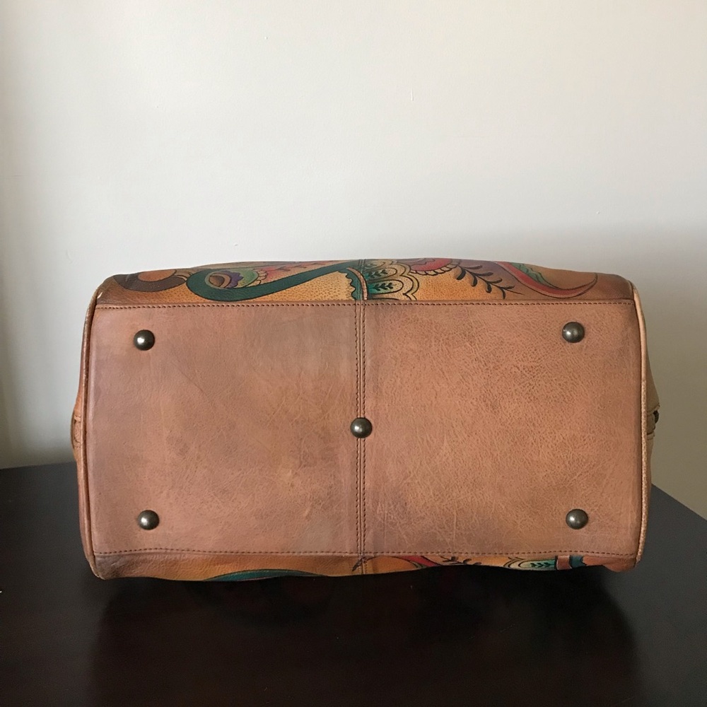 Anuschka Leather Satchel Crossbody Purse - Picture 6 of 15